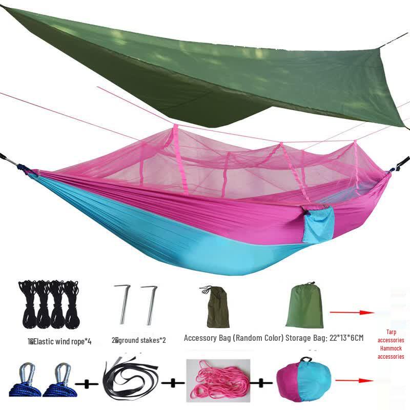 Outdoor Camping Hammock with Mosquito Net & Rain Tarp