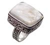 Scolecite Natural Gemstone Antique Silver Plated Ring US Size-9 A 455