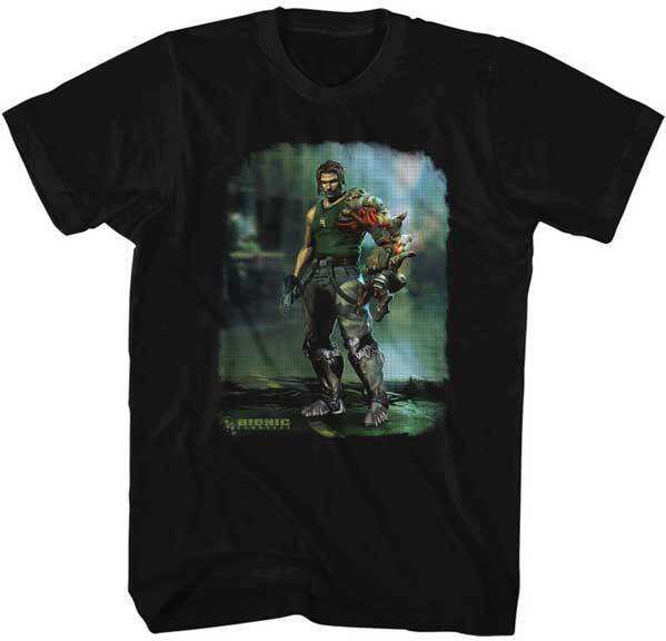 Bionic Commando Damaged Road X Box NES Video Game Men T Shirt Gamer Merch L