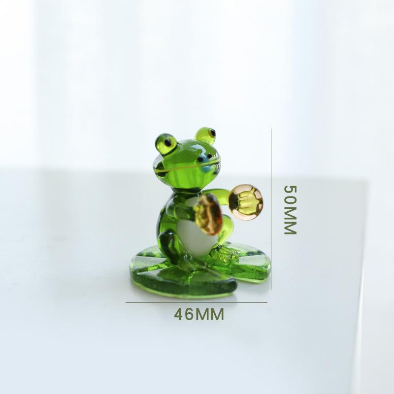 Miniatur Glasfrosch Figuren Mini Tiere Haushalt Dekor Statue Schreibtisch Fee Garten Ornament Haus Zubehör Neu