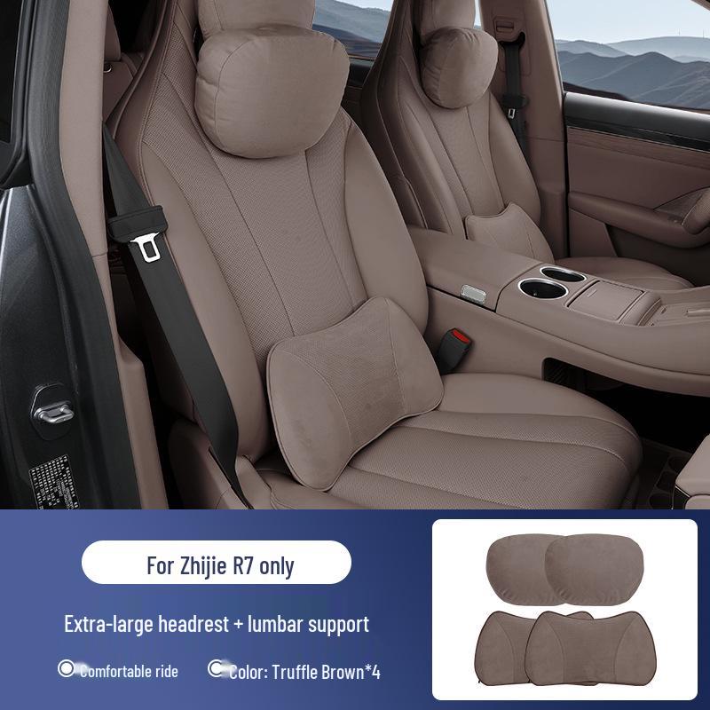 Zhijie R7/S7 Universal Aviation Headrest Neck Pillow with Lumbar Support and Fan.