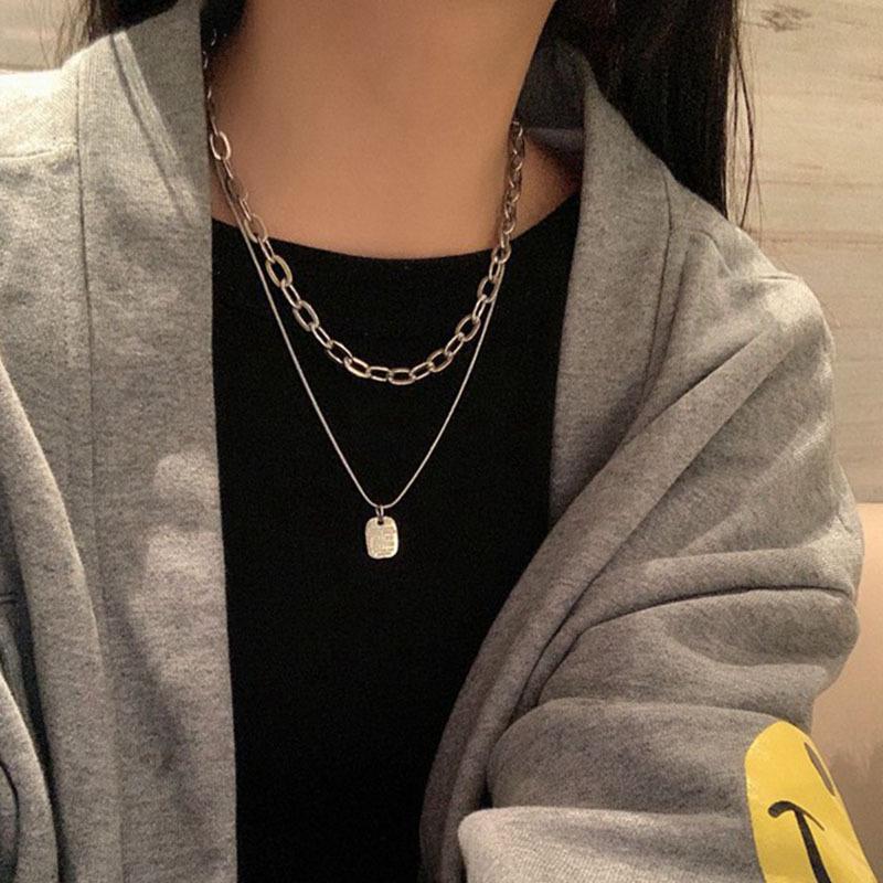 Women's Light Luxury Washable Titanium Steel Hip Hop Clavicle Necklace - Trendy Cold Style Sweater Chain Accessories