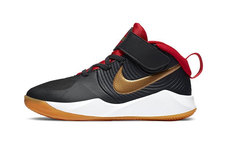 

Дитячі баскетбольні кросівки Nike Team Hustle D 9 Текстиль, Шкіра Середня халява Чорний Золотий Червоний Вік 3-7 років AQ4225-011 28