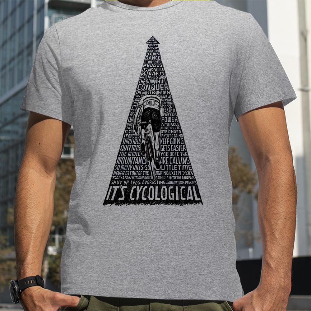 Ride a bicycle lovers Print It's Cycology T-Shirts Men Summer Breathable Short Sleeves Loose Oversized Tee Unisex