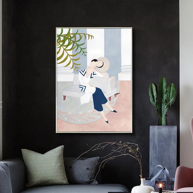 Abstract Woman Art Oil Painting Decorative Illustration Nordic Posters And Prints Wall Art Canvas Mural Pictures In The Room No Frame