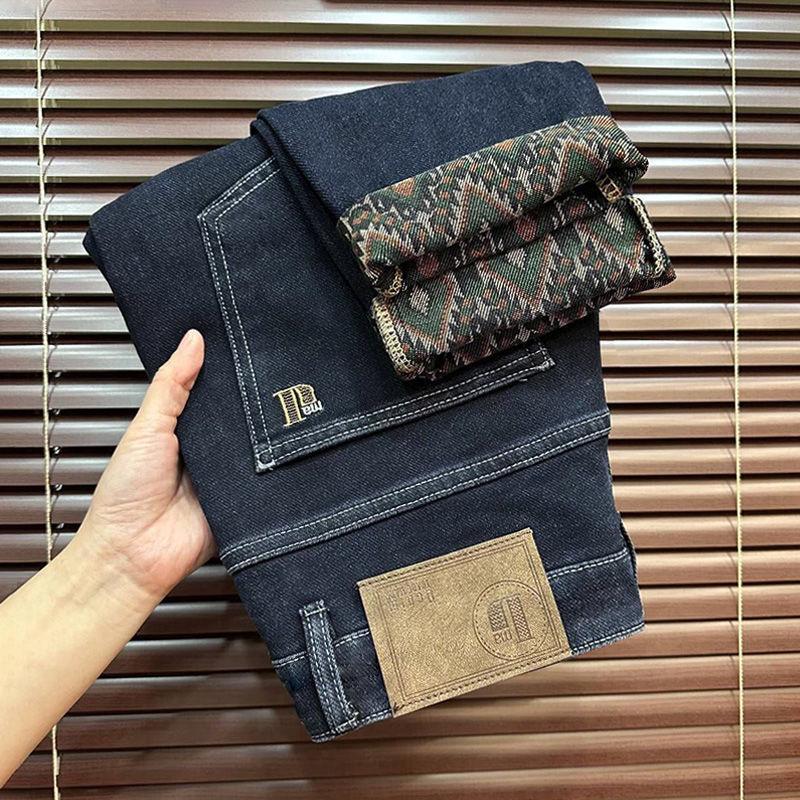 Spring-Summer Men's Slim Fit Printed Jeans – Douyin Trend Casual Straight Pants (Style 2268)