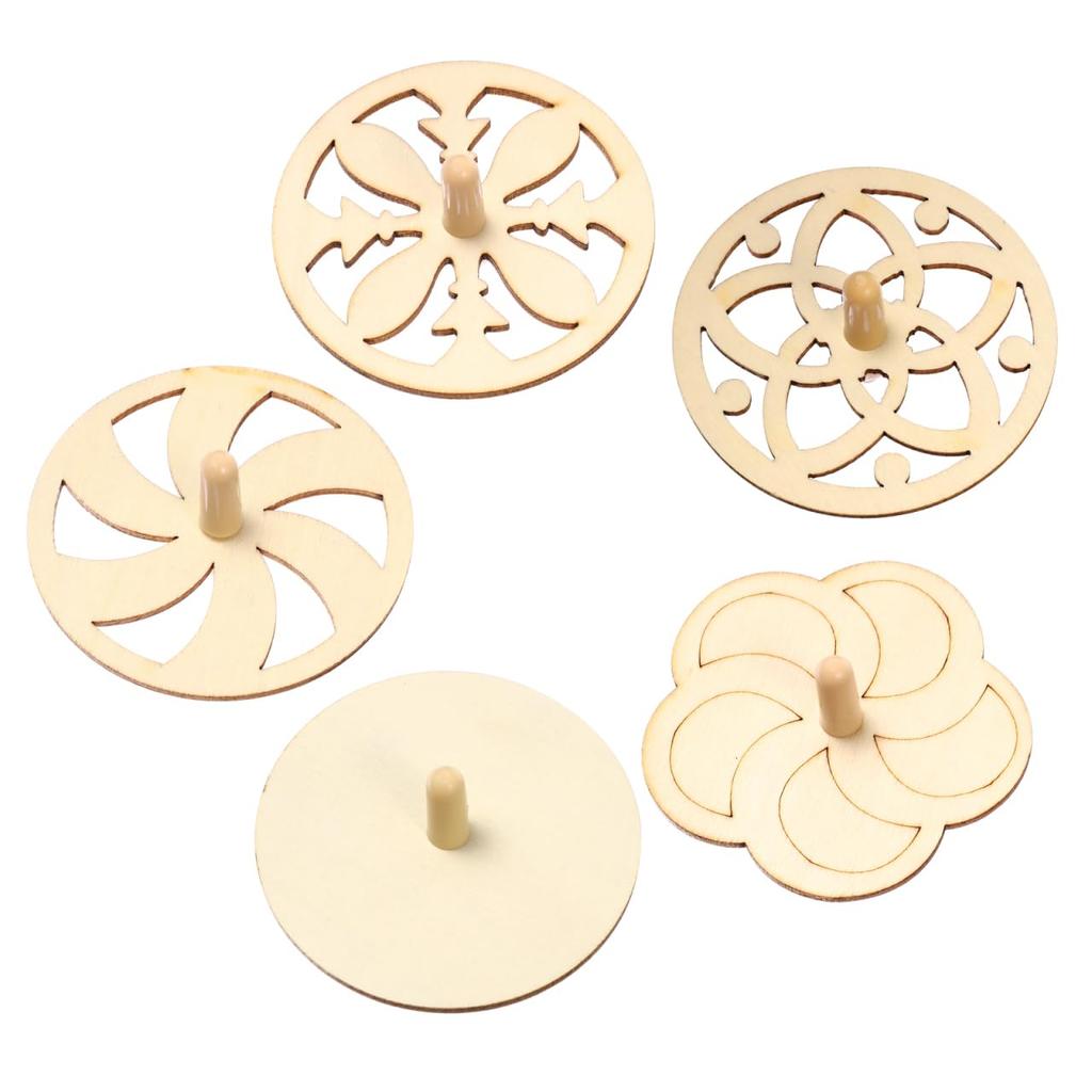 Set of 20 Uncolored Wooden Tops, Can Be Colored, DIY Kit, Natural Wood, Hand-Cranked, Traditional Play, Fun