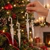 Christmas Plastic Umbrella and Icicle Ornaments, Multi-Pack Assorted Hanging Decorations for Home Party Holiday Decor