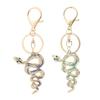 Keychain Pendant Sparkling Rhinestones Inlaid Zinc Alloy Snake Shape Key Chain Lightweight Car Bag Accessory