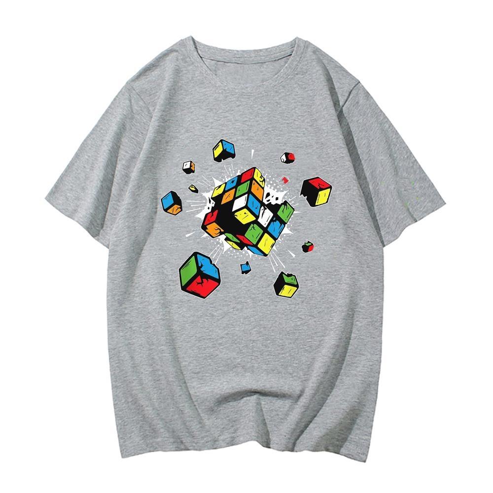 Exploding Rubix Rubiks Rubics Cube Present Pure Cotton EU size tshirts Japanese comic Unisex t shirt anime unisex clothes