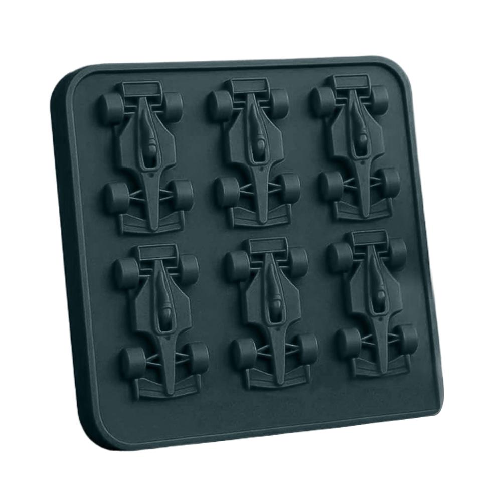 Formula Racing Car Ice Mold F1 Ice Mold Silicone Racing Car Jelly Mold 6-Cavity 3D Race Car Tumbler Ice Cube Tray Baking Tool 6