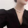 Natural Freshwater Pearl Necklace Female Niche Design Sense Versatile Cold Wind Multi-layer Twist Choker Neck Chain Stacked Wear