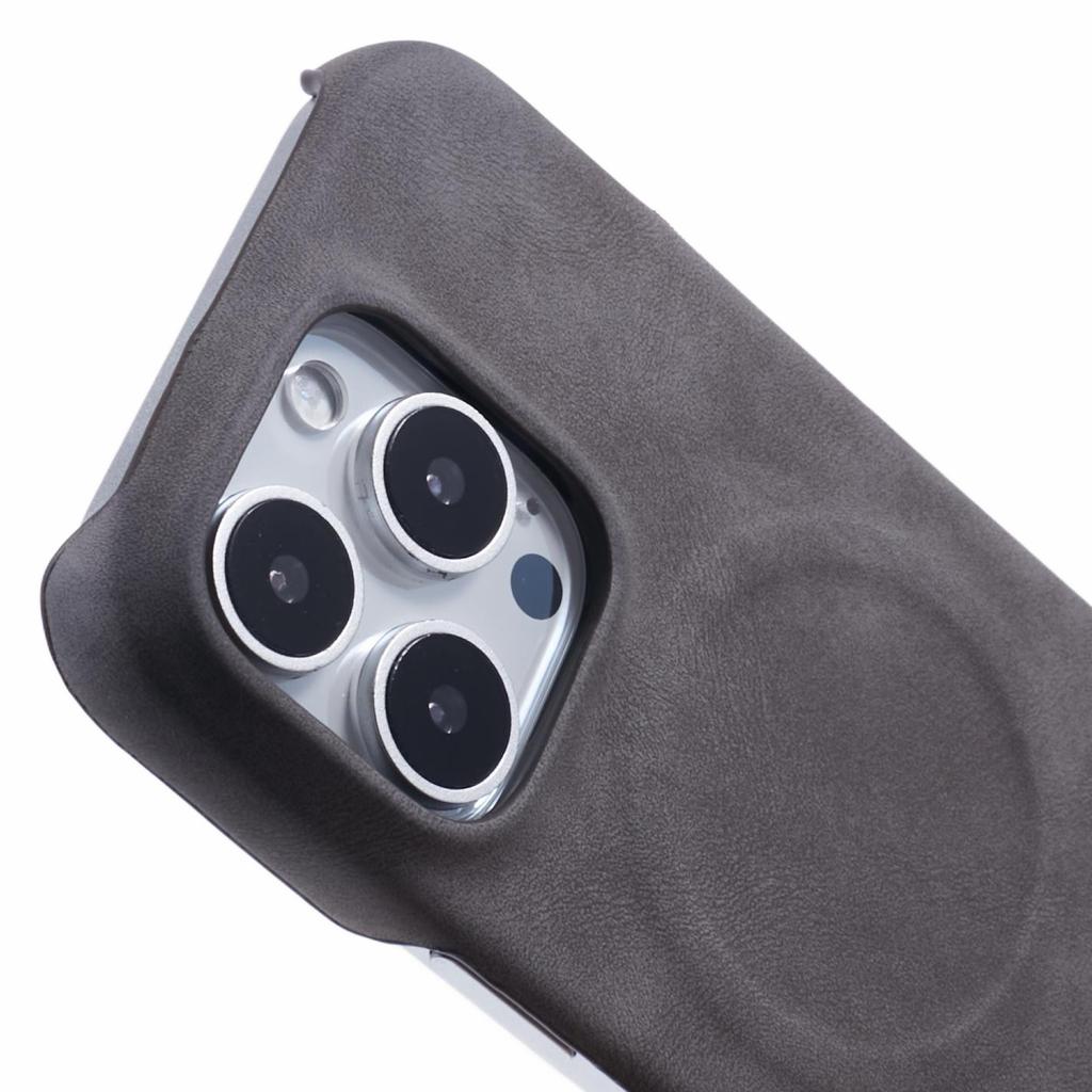 For iPhone 16 Pro Case Compatible with MagSafe Skin-Touch Leather+PC Back Cover