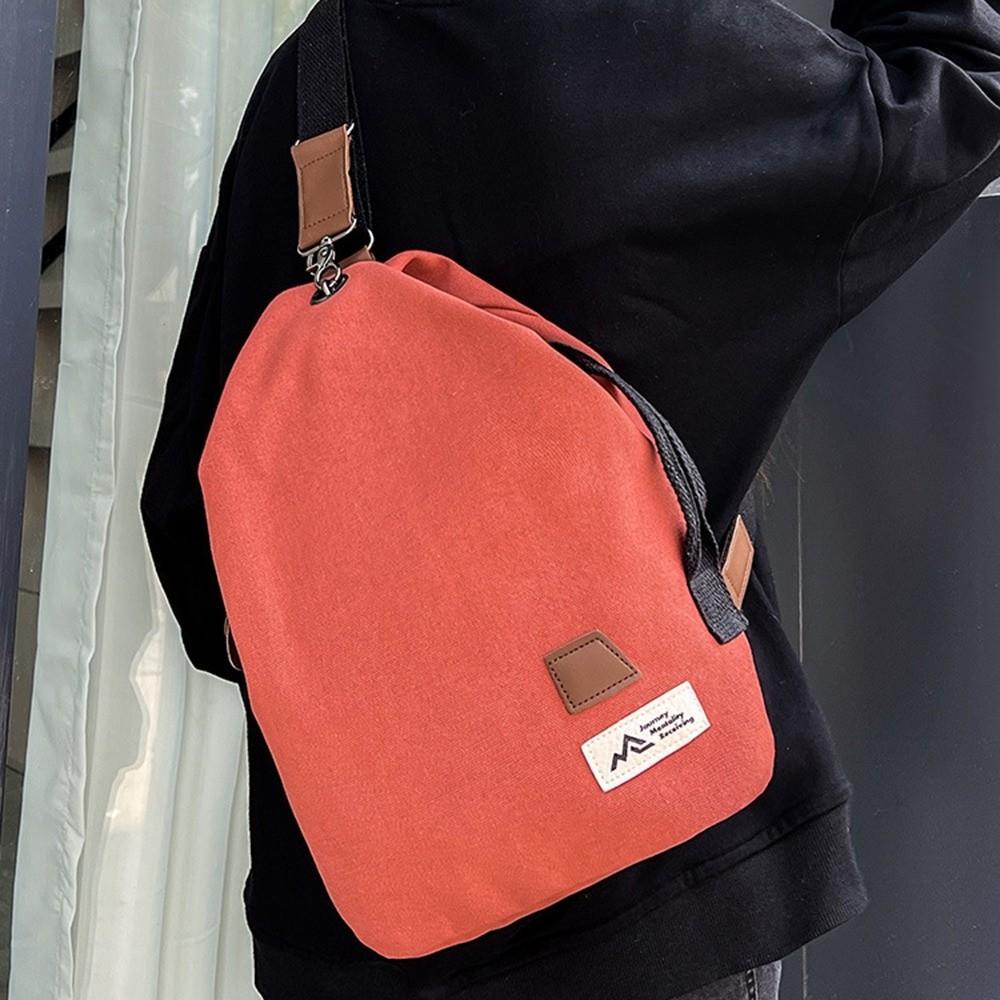 Large Capacity Male Crossbody Bag Retro Style Single Shoulder Pouch Canvas Chest Bag  Travel