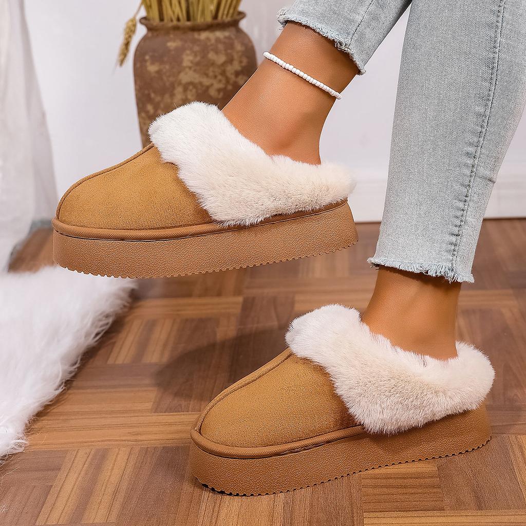 2025 Winter Snow Boots and Shoes for Women To Wear Outside, Autumn and Winter New Thick-soled Home Indoor Warm and Non-slip Fluffy Drag Women