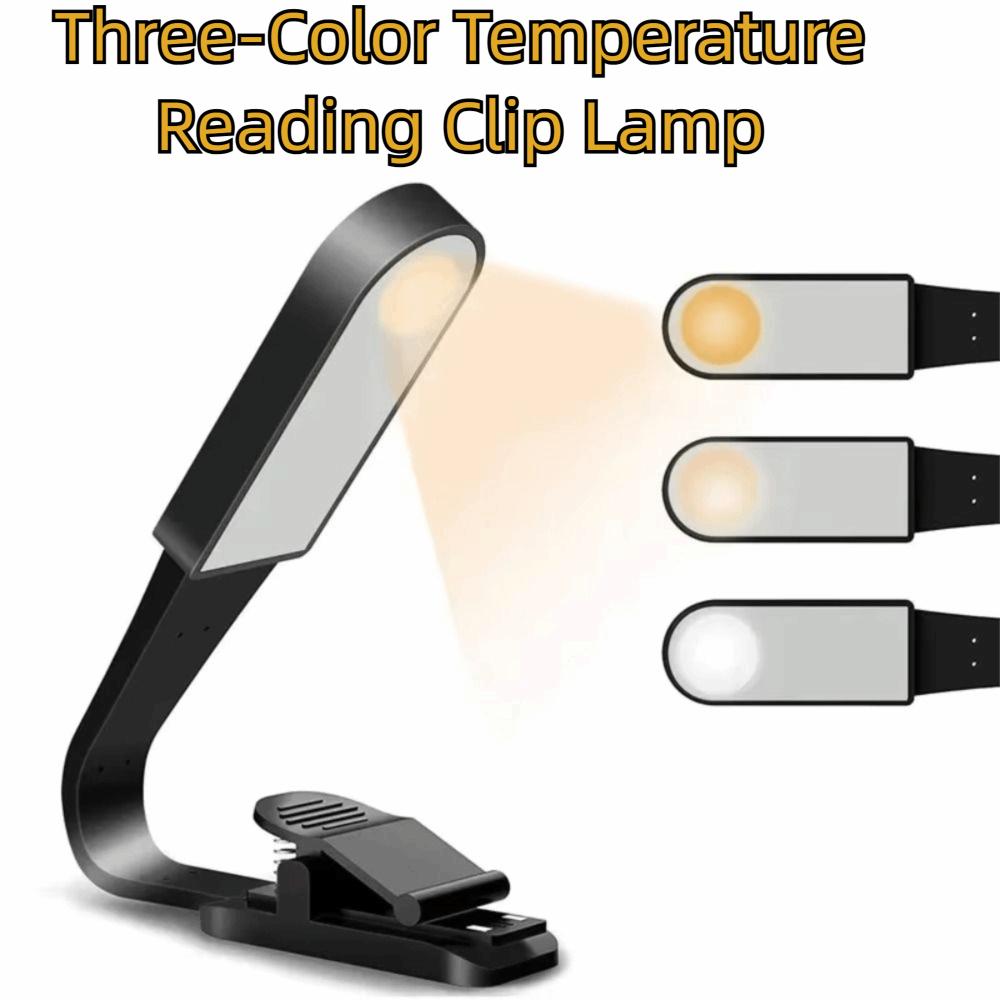 Adjustable Book Clip Lamp Portable Eye Protection Clamp Night Light Touch Dimming 360 Degree Bending Mini Table Lamp Bedside