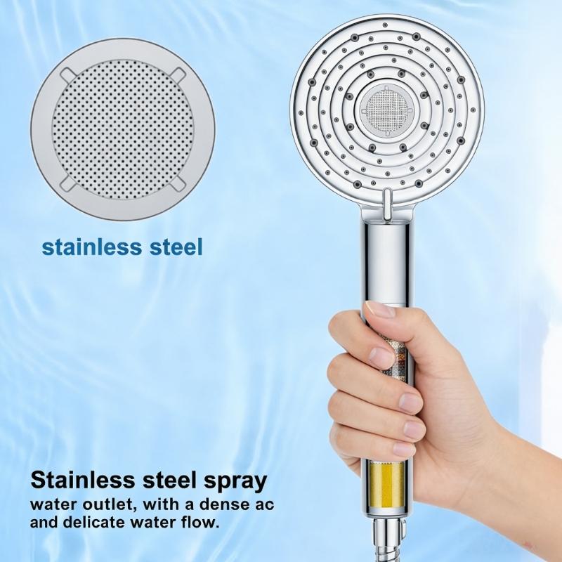 Easy installs No Tool Shower Head 10 Sprays Pattern Pressure Booster Strong ABS Construction for Strong Water Flows