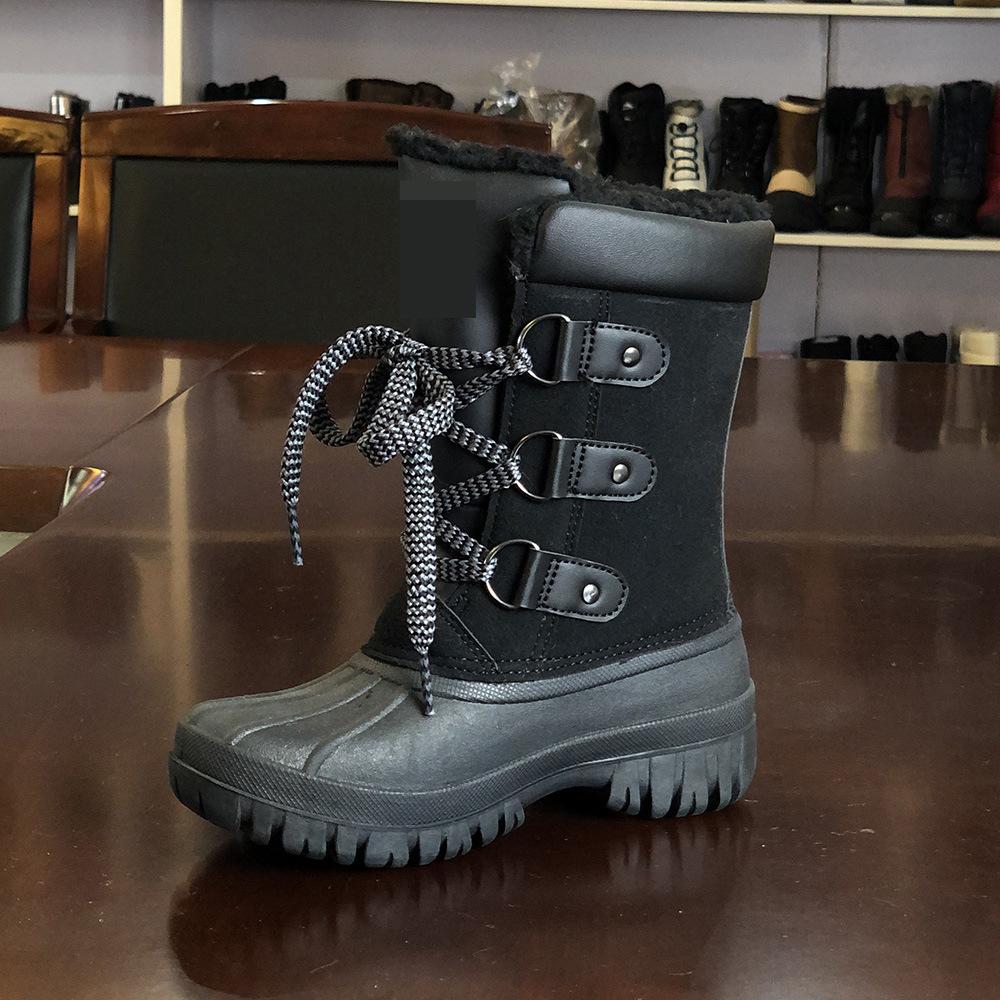 Winter Tall Tube Waterproof, Non-slip and Warm Thickened Velvet Rubber Sole Snow Boots Women's