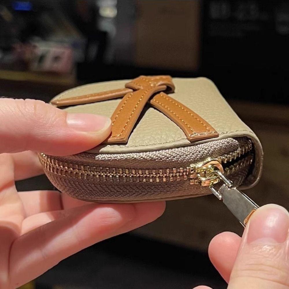 Mini Card Wallet Multi-card Slot Card Holder Leather Zipper Bag Women Fashion Coin Purse Small Card Bag Storage Pouch