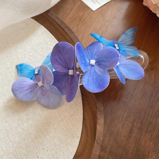 Butterfly Hair Clip Flower And Butterfly Hair Barrette Hawaiian Floral