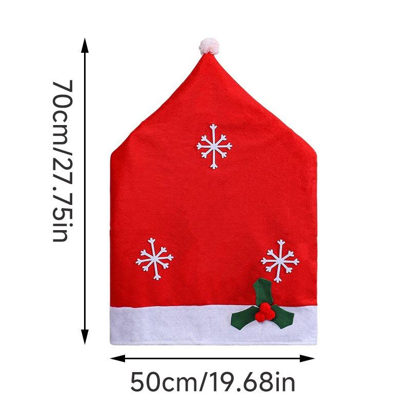 Christmas Chair Covers Red Snowflake Design Santa Chair Covers Non-Woven Fabric Polyester Chair Slipcovers for Home Decorations