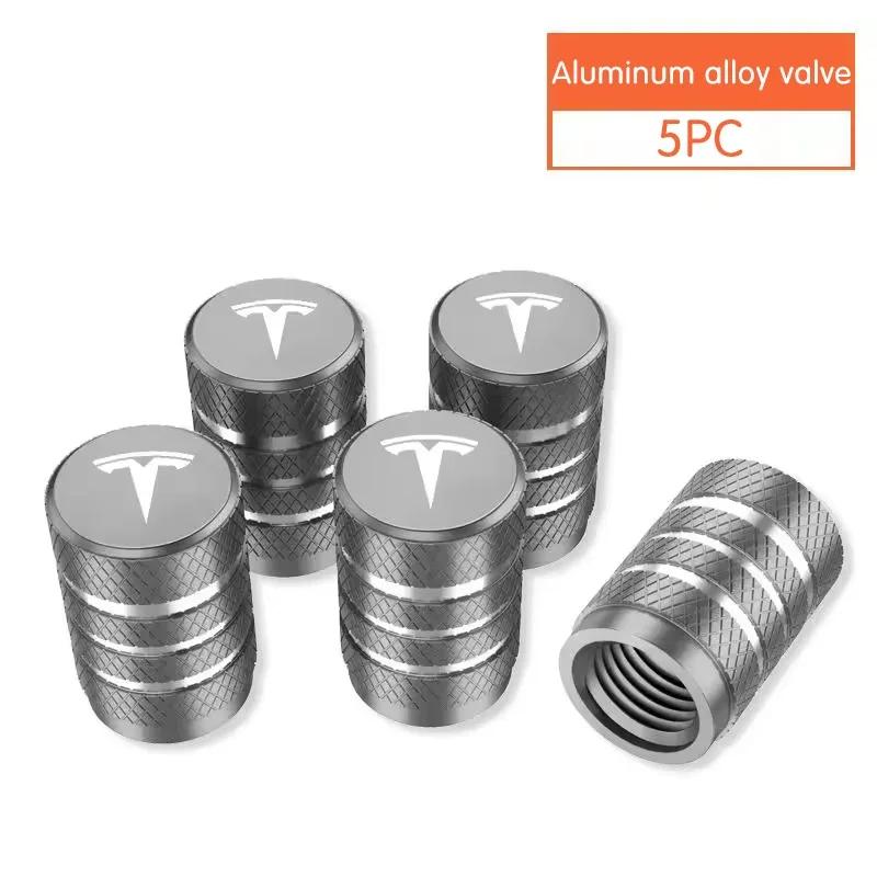 

Car Sticker Tesla 5PCS High Quality Car Automobile Wheel Tire Valve Cap decorative Accessories For Tesla Model 3 Model S X Model срібний