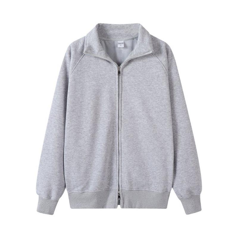 Solid color stand-up neck zipper cardigan jacket men's autumn fashion simple sports and leisure double zipper sweater