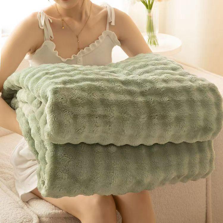 150*200CM Blase Samtdecke, Flanelldecke, Nickerchen-Decke, Korallensamt Überdecke, Winter Verdickte Samtdecke