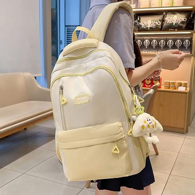 2025 Summer New Large-capacity Literary and Versatile High-value Schoolbag Female Junior High School Students Simple and Lightweight Backpack