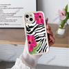 Hot-selling Black Zebra Pattern Flower Suitable for Apple 16pm Premium Mobile Phone Case iPhone17 Silicone Soft Case