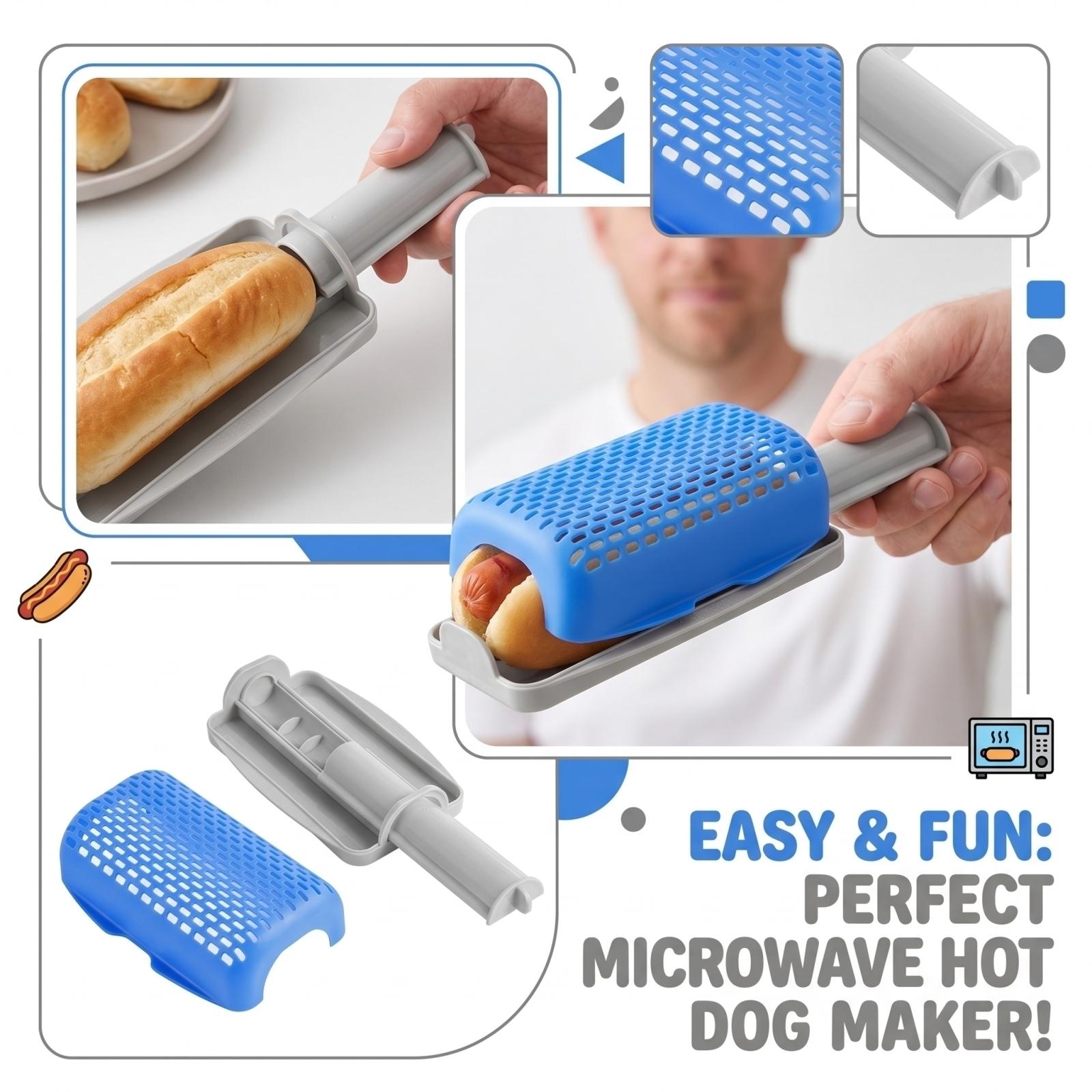 

Microwave Hot Dog Maker Mold Bread Baking Mold Removable Hot Dog Hamburger Mold Kitchen Cooking Tool for Quick Meal Preparation One Size синій