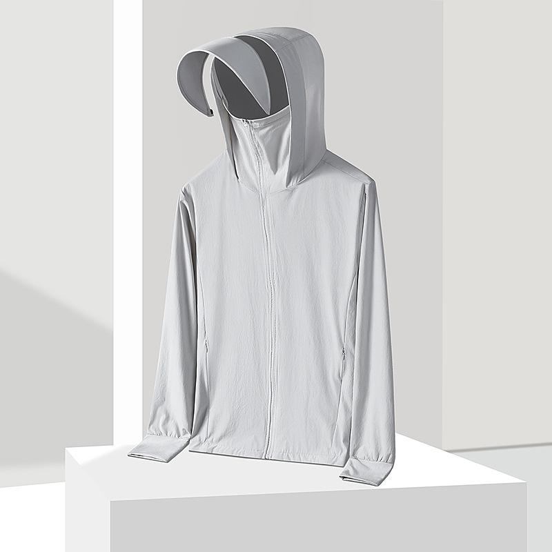 8XL Ice Silk Sunscreen Clothes Skin Coat Jackets Men's Spring/Summer Hooded Thin Breathable Loose Size Sports and Casual