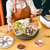 Large Double-layer 7-grid Vegetable and Fruit Platter Hot Pot with Dishes Loaded, Leached and Washed, Vegetable Basket, Rotatable Hot Pot Plate
