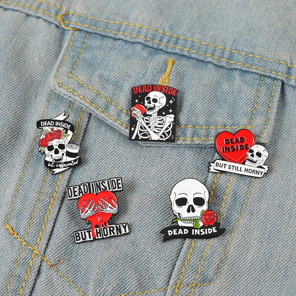 Skull Female Ghost Halloween Enamel Pins Women Scarf Pins Korean Style Brooch Clothes Decor