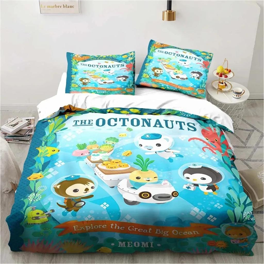 New 3D Cartoon Octonauts Bedding Collection Bedroom Single Double Bed King Size Quilt Cover And Pillowcase KidS Birthday Gift