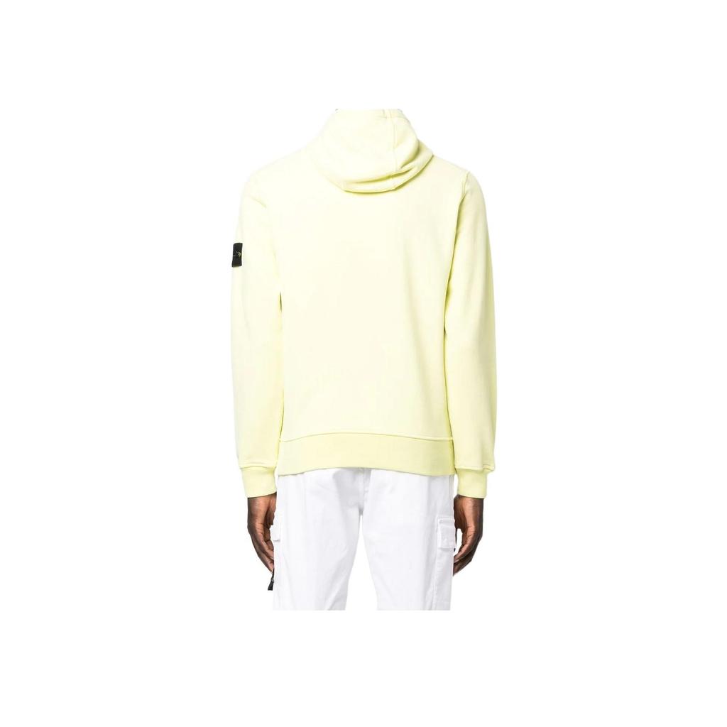 STONE ISLAND Fw22 Unifarbener Pullover mit Kängurutasche und Logo Sweatshirt Herren Sweatshirt Zitronengelb 771564120-V0031