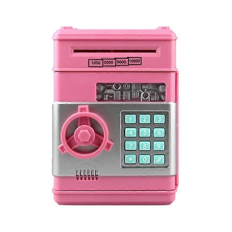 Self-Rolling Electronic ATM Piggy Bank with Combo Safe for Boys, Girls, Kids, Birthday and Christmas Gifts (Pink)