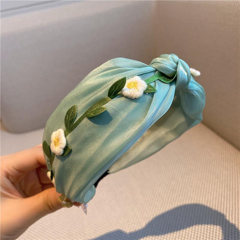 

Шикарный женский головной убор Шелковистый вуаль Узловатые повязки на голову для женщины Девушки Повседневный Шопинг Фотография Вечеринка Обруч для волос Аксессуары