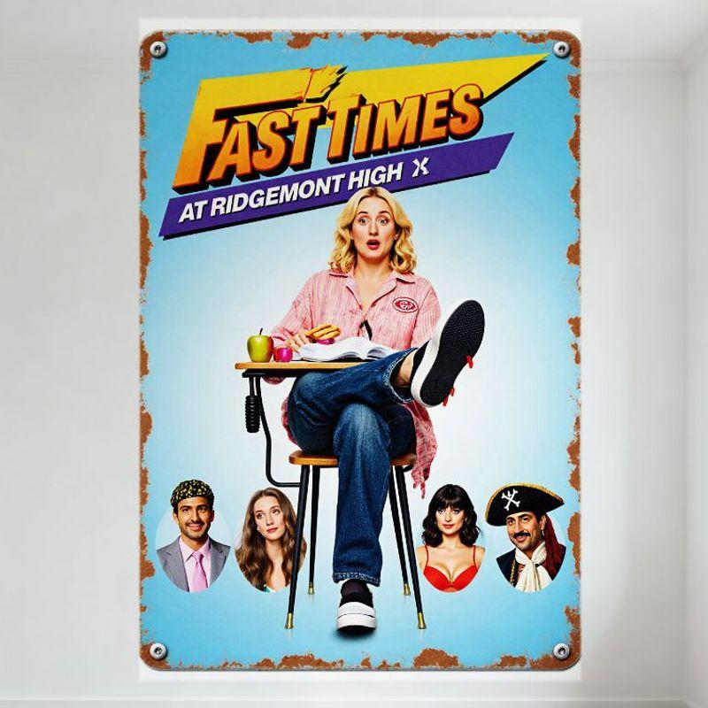 

Fast Times at Ridgemont High X Vintage Metal Tin Sign Retro Distressed Rusty Edge Wall Plaque for Bar Club Home Movie Poster Dec 20x30cm（7.8x11.8inch）