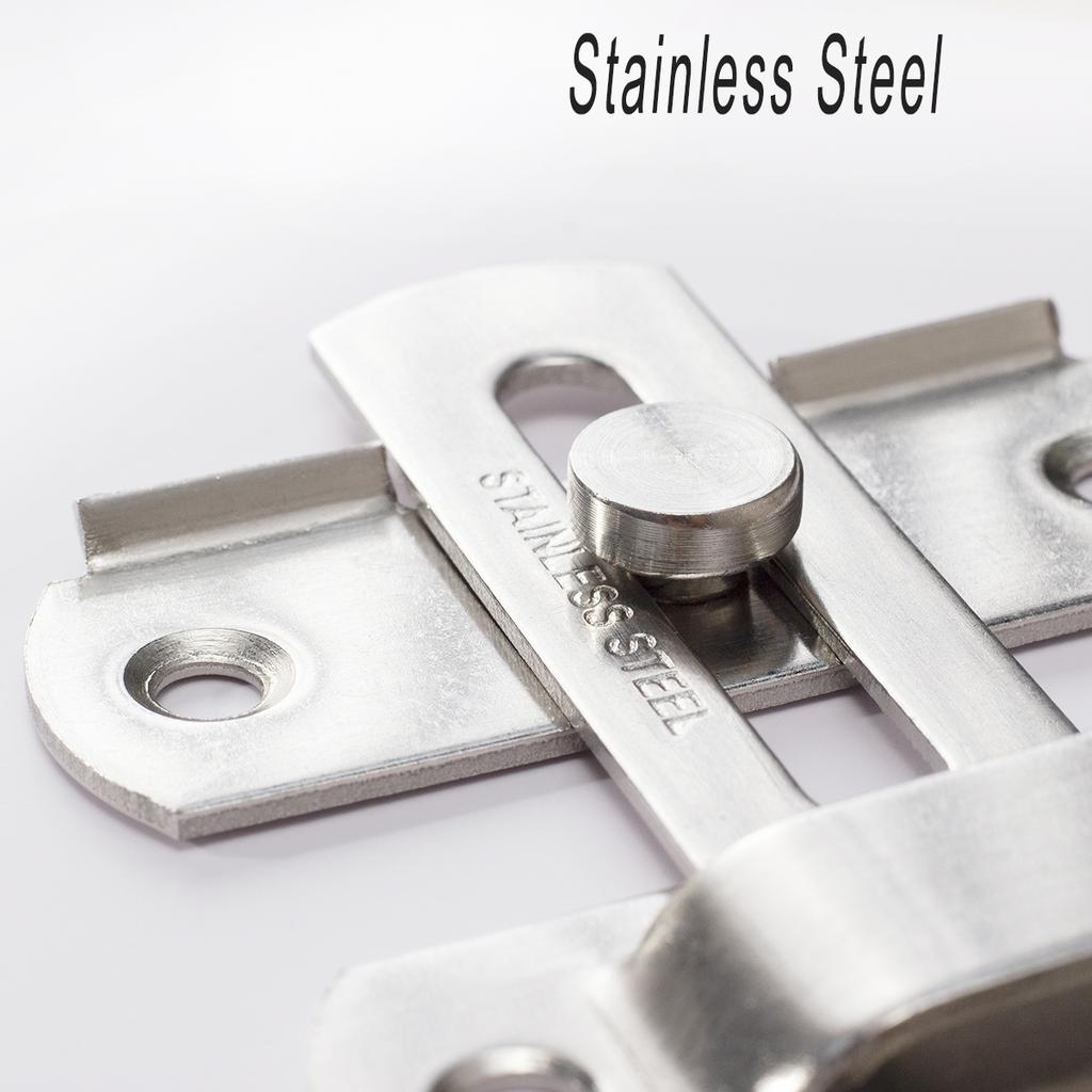 Zăvoare de poartă din oțel inoxidabil Keenkee, zăvor pentru ușă de animale de companie, cu șurub, încuietoare robustă cu clapetă, grosime de 2 mm