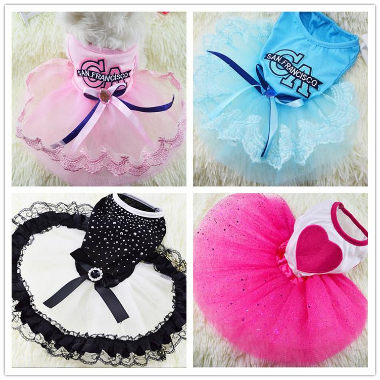 Spring Summer Dog Cat Clothes Skirts Pet Supplies Hot Diamond Love Skirts