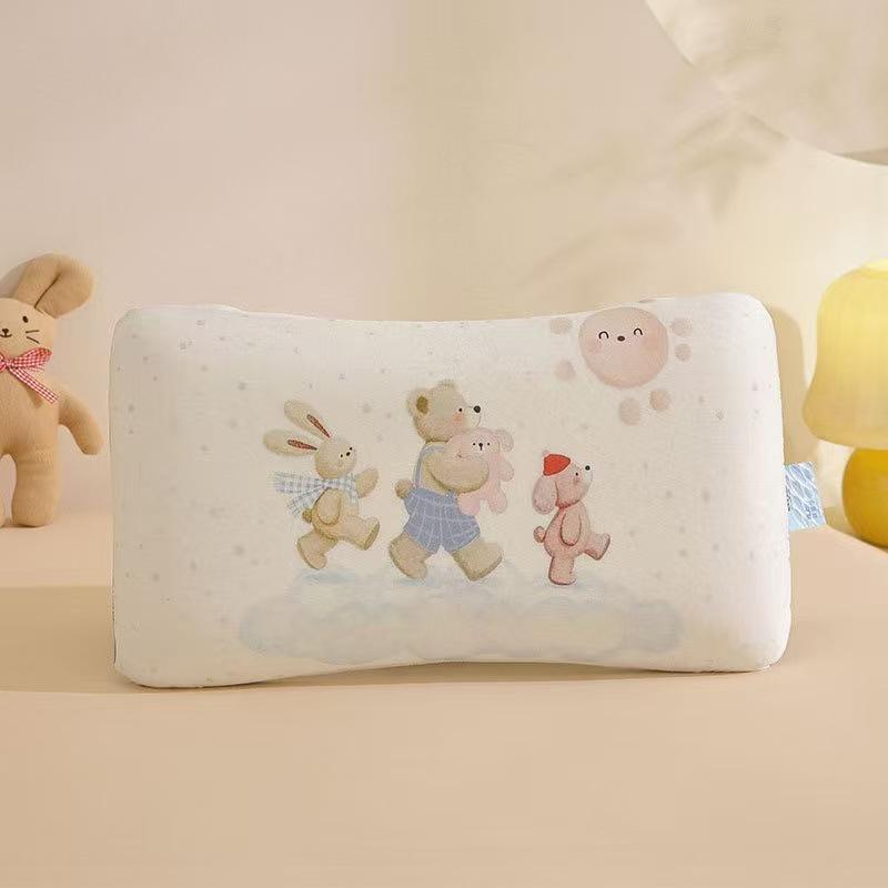 Summer Children's Cartoon Memory Foam Pillow: Cool-touch, Skin-friendly, Slow Rebound, Neck Support for Kindergarten Naps.
