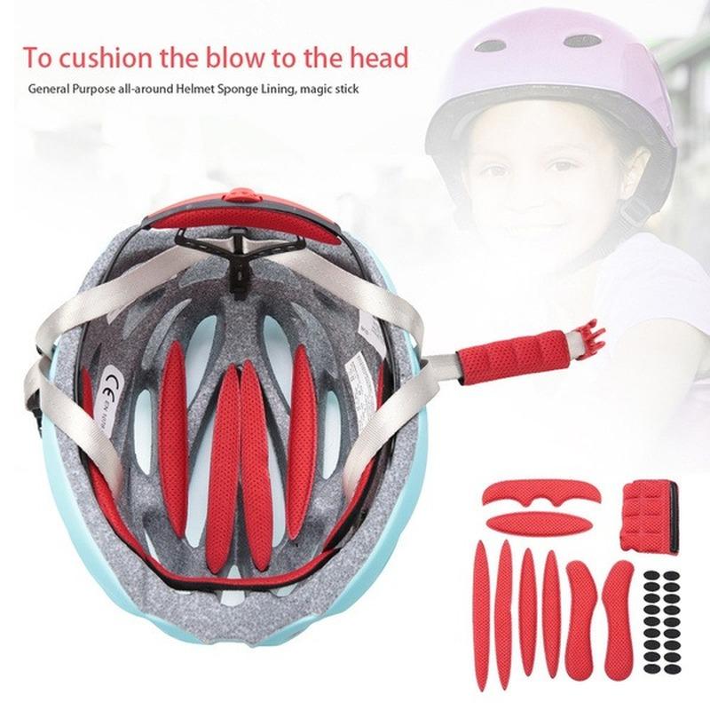27 Pcs Universal Helmet Inner Padding Foam Pads Kit Sealed Red Sponge For Outdoor Sports Cycling Motorcycle Bicycle Accessories