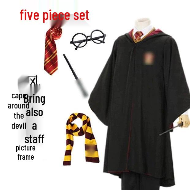 Harry Potter Wizard Robe Cosplay Costume for Kids & Adults - Magic Cloak Cape for Halloween