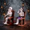 Cross-border Hot Sale Halloween Decorations Rocking Chair Skull Old Man Ornament Bar Haunted House Secret Room Dress Up Horror Props