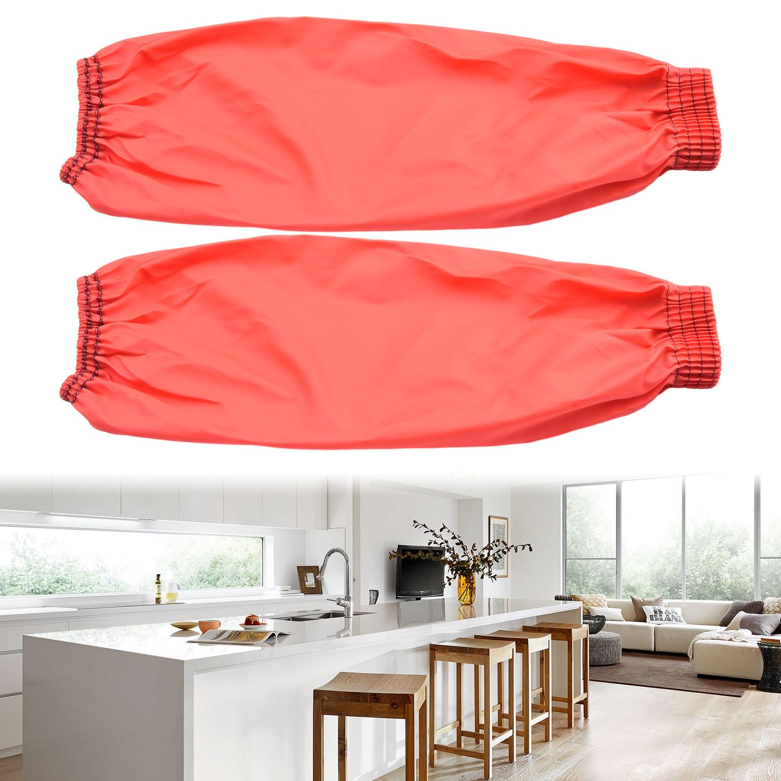 

1 пара нарукавников, маслостойкие, водонепроницаемые, эластичные манжеты, от запястья до локтя, защита от загрязнений, рукава для домашней работы, взрослые, на руку, длинный рукав красный