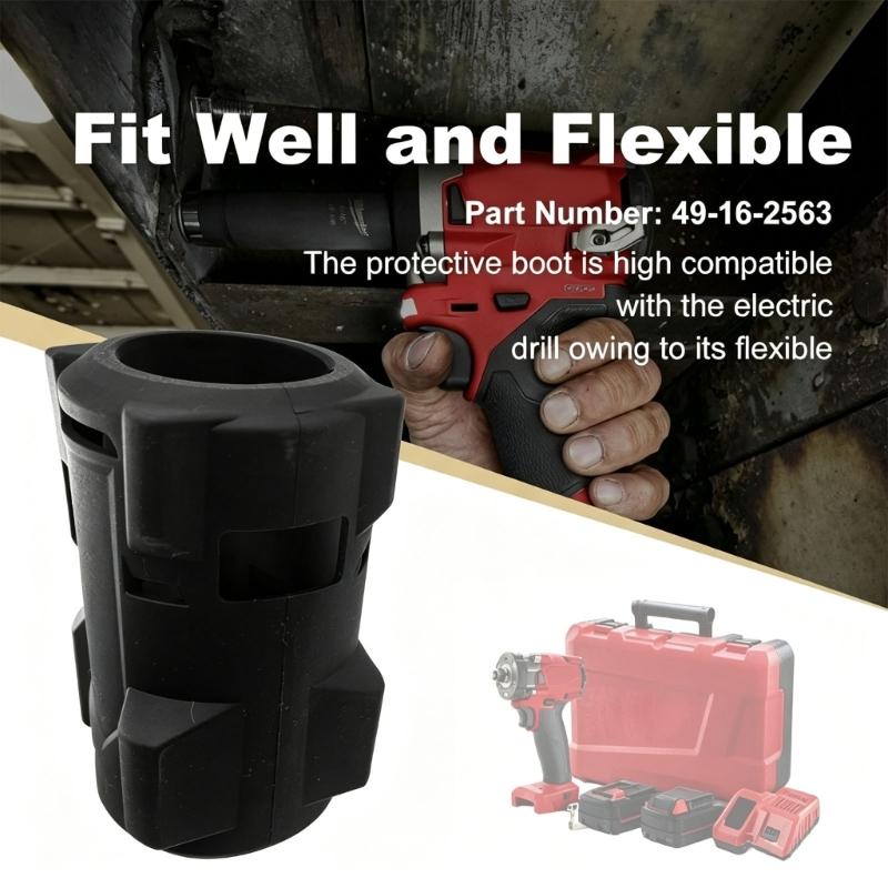 Rubber Impact Wrench Cover with Housing Guard, Access Openings and Slip On Fit for Workshop Repair Tasks, Routine Upkeep, and Storage Areas