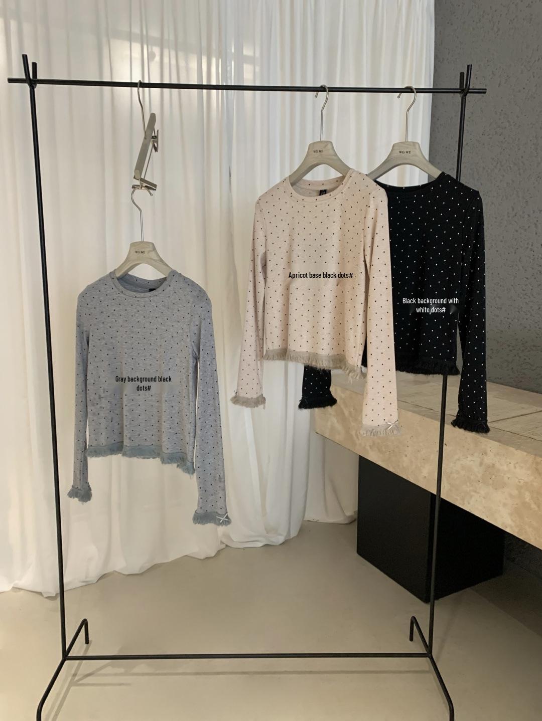 Guangzhou Thirteen Hong Women s Wool Lace Bow Long Sleeve Autumn/Winter T-shirt Small