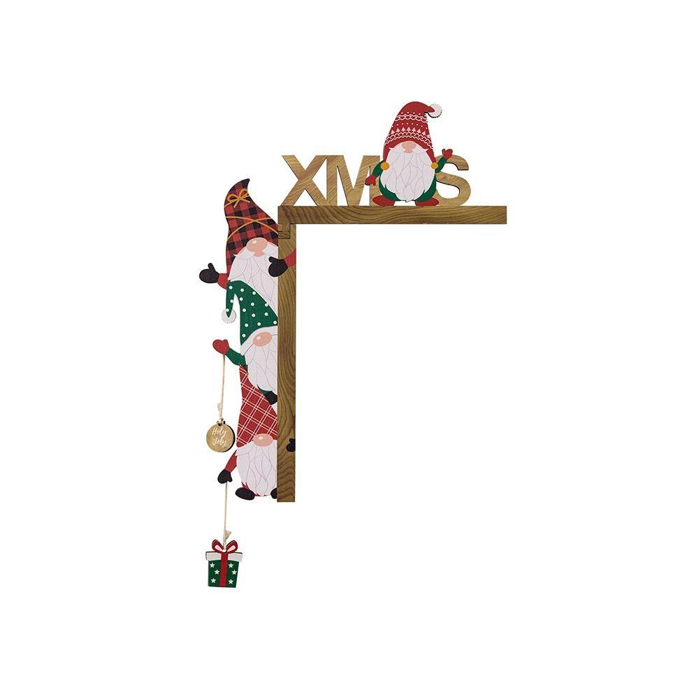 2pcs Modern Door Frame Pendant Wooden Door Sign DIY Christmas Door Corner Frame  Gift