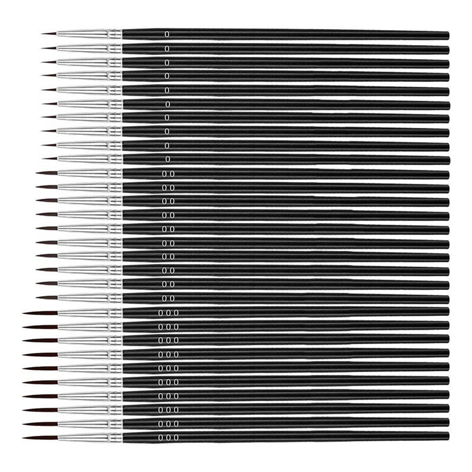 

30 шт. 3 размера тонких кистей для рисования #0 #00 #000 нейлоновая кисть для рисования волос кисть для рисования мелких деталей принадлежности для рисования A